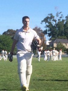 Cluden's Keiran John walks off to the accolades after his superb 153 not out on Saturday.